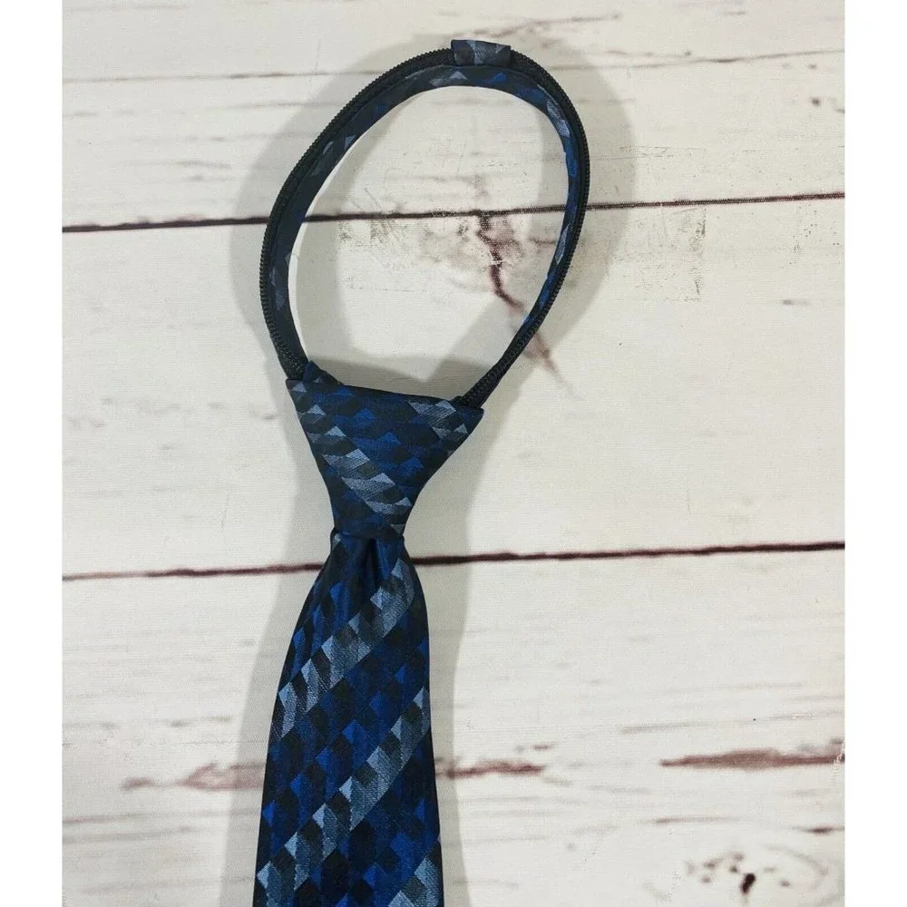Dockers Boys Zipper Striped Neck Tie Blue Easter Kids Easter Wedding Spring